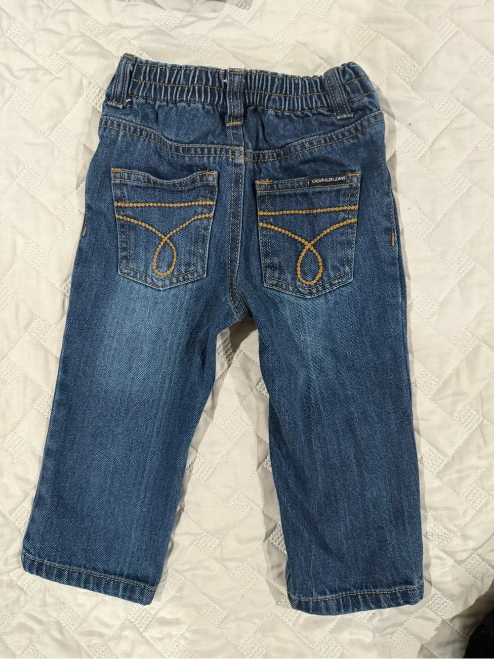 Calvin Klein Toddler Girls Jeans 18 Months Blue Denim Elastic Waist